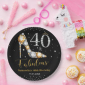 Diamant Glitter Veertig en Fabulous 40ste verjaard Papieren Bordje (Feest)