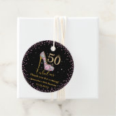 Diamant Glitter Vijftig en Fabulous 50ste Verjaard Bedankjes Labels (In situ)