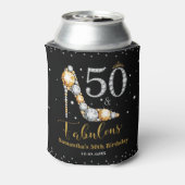 Diamant Glitter Vijftig en Fabulous 50ste Verjaard Blikjeskoeler (Blikje Achterkant)