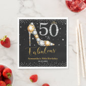 Diamant Glitter Vijftig en Fabulous 50ste Verjaard Servet (Insitu)
