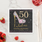 Diamant Glitter Vijftig en Fabulous 50ste Verjaard Servet (Insitu)