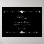 Diamant Glitter Welkom op Onze Bruiloft Poster (Voorkant)