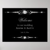 Diamant Glitter Welkom op Onze Bruiloft Poster (Voorkant)