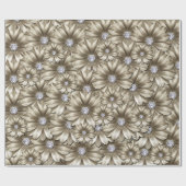 Diamant Gouden Bloemen Inpakpapier Edelsteen (Vlak)
