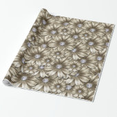 Diamant Gouden Bloemen Inpakpapier Edelsteen (Uitgerold)