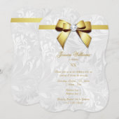 Diamant Gouden Boog, Lint & Damast Verjaardagsfees Kaart (Voorkant / Achterkant)