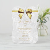 Diamant Gouden Boog, Lint & Damast Verjaardagsfees Kaart (Staand voorkant)