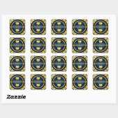 💍 Diamant Gouden Hart Navy Bruiloftsgeschenk 💍 Vierkante Sticker (Vel)