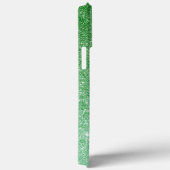 Diamant Groene Glitter Calligrafie Monogram Naam Case-Mate iPhone Case (Achterkant / Rechts)