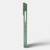 Diamant groene glitterscriptie monogram naam Case-Mate iPhone case (Achterkant / Links)