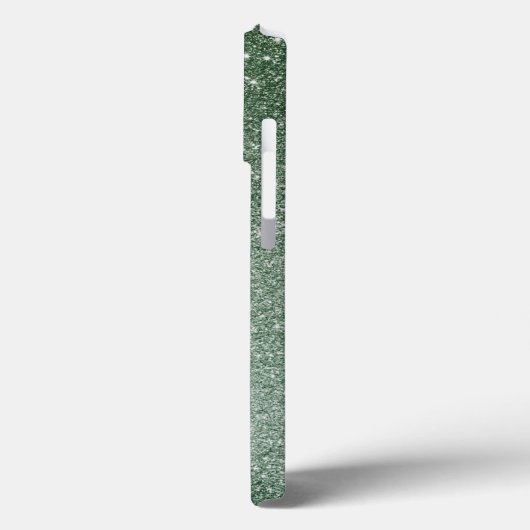 Diamant groene glitterscriptie monogram naam Case-Mate iPhone case (Achterkant / Links)