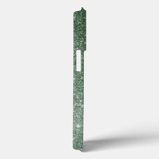 Diamant groene glitterscriptie monogram naam Case-Mate iPhone case (Achterkant / Rechts)