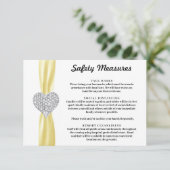 Diamant Hart Geel Lint Veiligheidsmaatregelen Informatiekaartje (Staand voorkant)