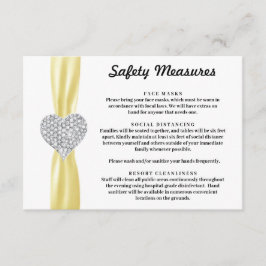 Diamant Hart Geel Lint Veiligheidsmaatregelen Informatiekaartje