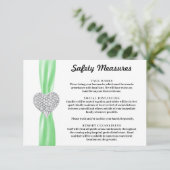 Diamant Hart Groen Lint Veiligheidsmaatregelen Informatiekaartje (Staand voorkant)