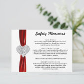 Diamant Hart Rode Lint Veiligheidsmaatregelen Informatiekaartje (Staand voorkant)