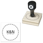 Diamant Hart Ronde Initiële Logo Trouwstempel Rubberstempel (Gestempeld)