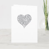 Diamant Hart Witte Trouwprogramma Kaart (Achterkant)