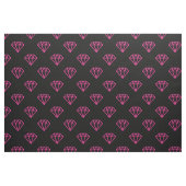 Diamant - heet roze op zwart stof (Fat Quarter)