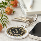 Diamant Initiaal S Sierdecoratie Sleutelhanger (Voorkant Rechts)