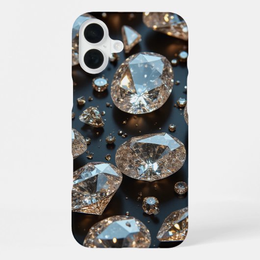 Diamant iPhone Hoesje ziet eruit als echte diamant iPhone 16 Plus Hoesje (Achterkant)