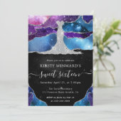 Diamant Jurk en Galaxy Agate Sweet 16 Kaart (Staand voorkant)
