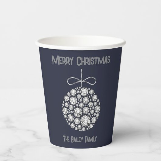 Diamant Kerstversiering Papieren Bekers (Achterkant)
