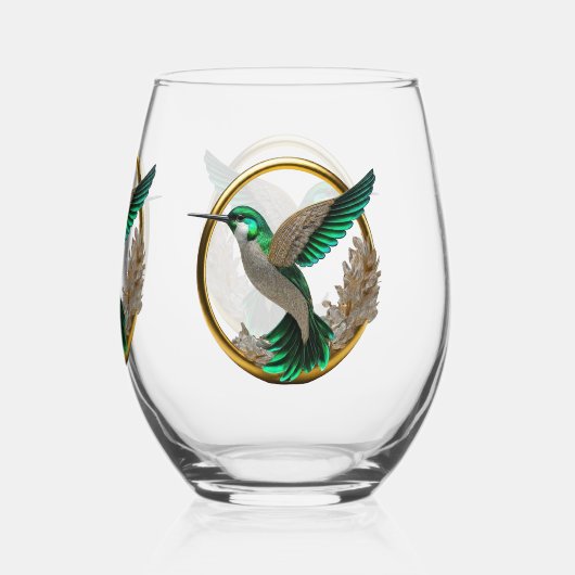 Diamant kolibrie wijnglas zonder voet (Achterkant)