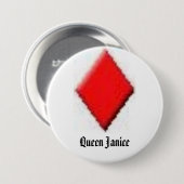 diamant, Koningin Janice Ronde Button 7,6 Cm (Voorkant /achterkant)