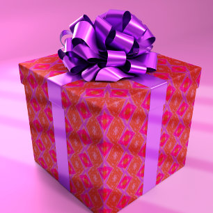 Diamant Krijtjes Textuur Roze Paars Oranje Cadeaupapier