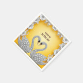 Diamant Kristallen Zwanen Romantisch Warm Scène Servet (Hoek)