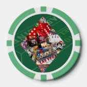 Diamant - Las Vegas Speelkaart Vorm Poker Chips (Voorkant)