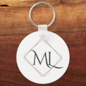 Diamant Logo | Wit Sleutelhanger (Voorkant)