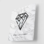 Diamant met Marmer Vierkante Klok (Hoek)
