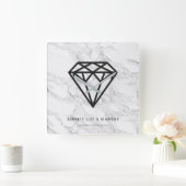 Diamant met Marmer Vierkante Klok (Huis)