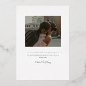 Diamant Monogram en Foto Bruiloft Folie Uitnodiging (Achterkant)