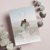 Diamant Monogram en Foto Bruiloft Folie Uitnodiging