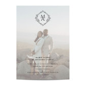 Diamant Monogram en Foto Bruiloft Kaart
