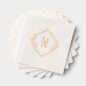 Diamant monogram met bloemen servetten (Insitu (Gestapeld))