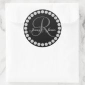 Diamant Monogram R Namen Bruiloft Favor Labels (Tas)