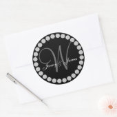 Diamant Monogram W Namen Bruiloft Favor Labels (Envelop)