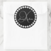 Diamant Monogram X Namen Bruiloft Favor Labels (Tas)
