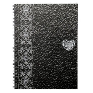diamant, namaak leer stijl, luxe stijl notitieboek