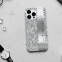Diamant Nep Glitter Calligrafie Naam Zilver