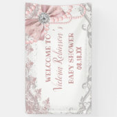 Diamant Parel Roze Roze Meisjesachtige Elegante Ba Spandoek (Verticaal)