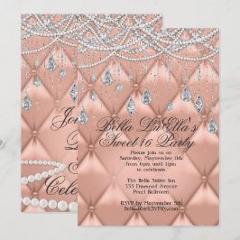 Diamant, Parels en Bling Party Uitnodigingen