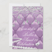 Diamant, Parels en Bling Party Uitnodigingen (Achterkant)