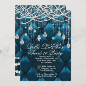 Diamant, Parels en Bling Party Uitnodigingen (Voorkant / Achterkant)