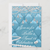 Diamant, Parels en Bling Party Uitnodigingen (Achterkant)