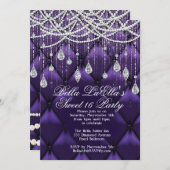 Diamant, Parels en Bling Party Uitnodigingen (Voorkant / Achterkant)